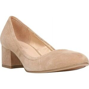 EUC Franco Sarto Tan Suede Block Heel Pumps Women’s 7M